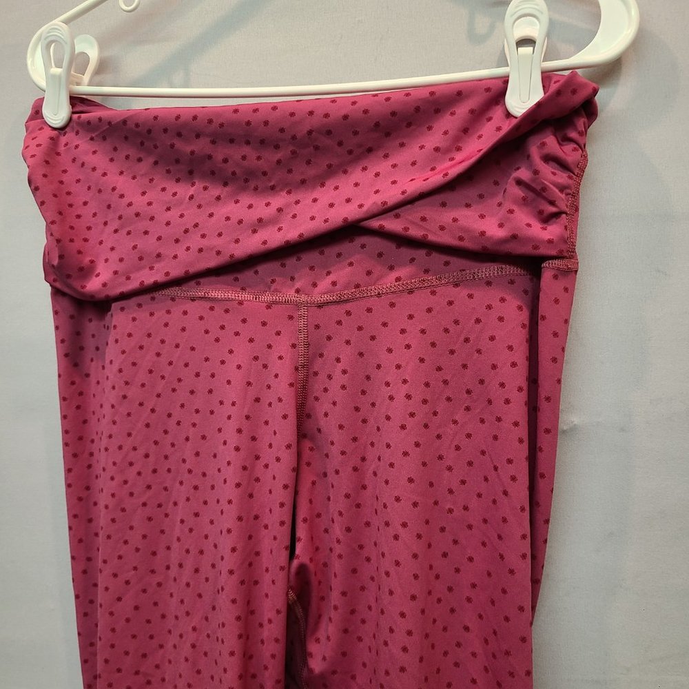 Nike Pink Fold-Over Waist Leggings with Dot Print - Picture 2 of 8